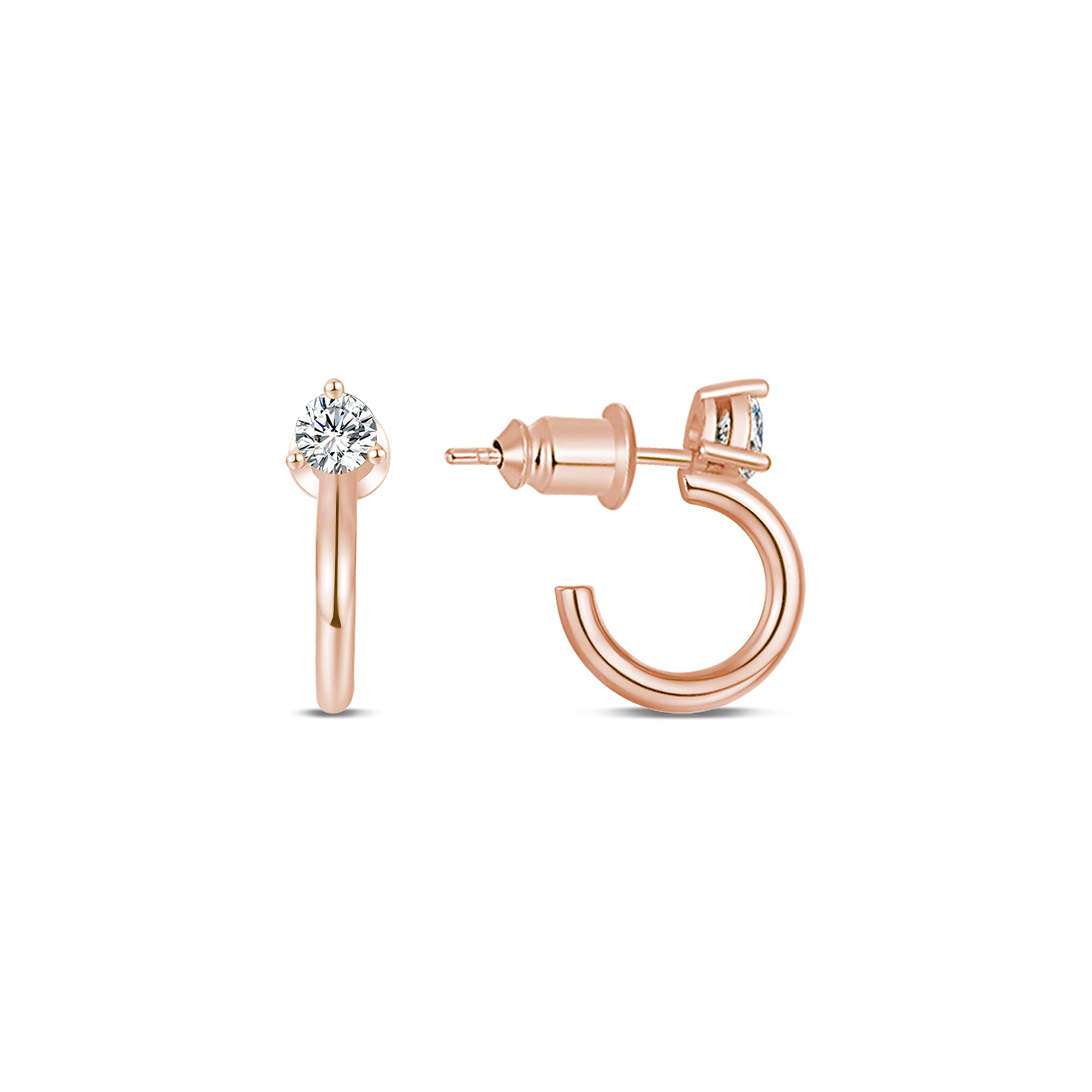 14K Gold Plated Thin Hoop Earrings for Women & Girls - Lightweight Cubic Zirconia Studs | Perfect for Everyday Wear, Parties & Gifts