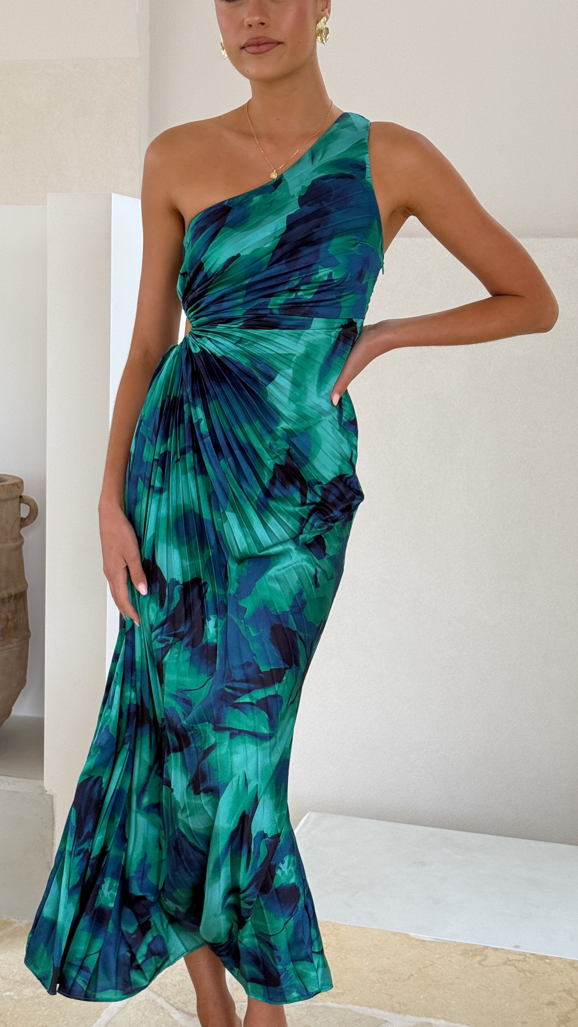 Laken Maxi Dress - Green Floral Print Women's Summer Dress | Perfect for Beach, Vacation & Casual Outings