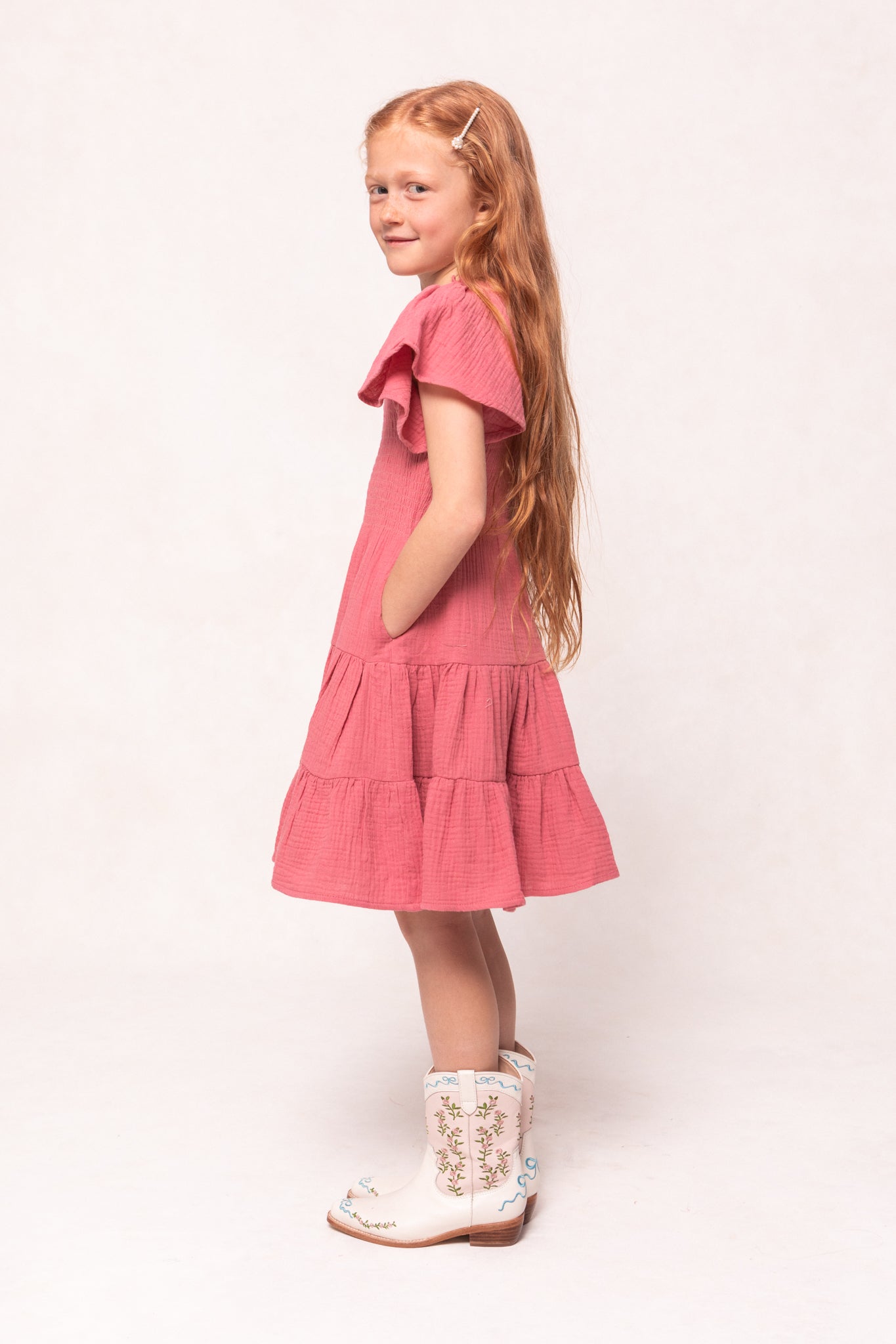 Mini Jovie Dress in Pink - Cute Floral Summer Dress for Girls - Perfect for Parties, Weddings & Special Occasions