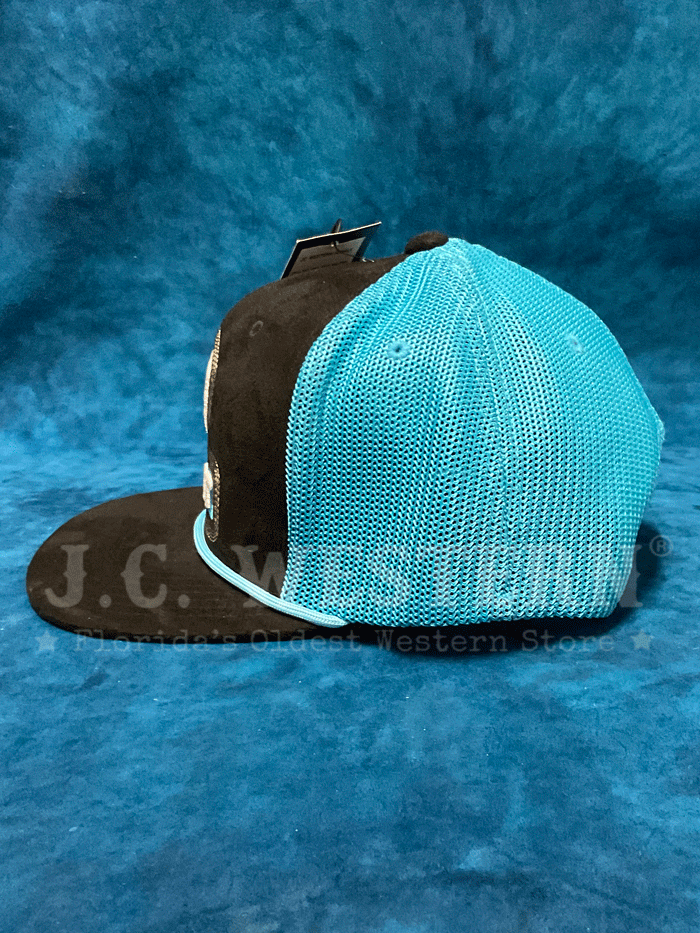 Ariat A300083663 Flexfit 110 Snapback Roughout Braid Cap - Black & Turquoise Adjustable Hat for Men & Women | Perfect for Outdoor Activities, Rodeo, and Casual Wear