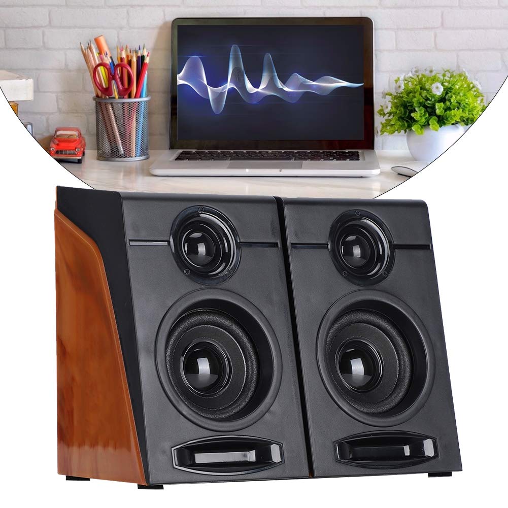 USB Powered Computer Speakers with Mini Bass, Desktop & Laptop Gaming Loudspeaker Box for Home, Office, School, and Online Meetings