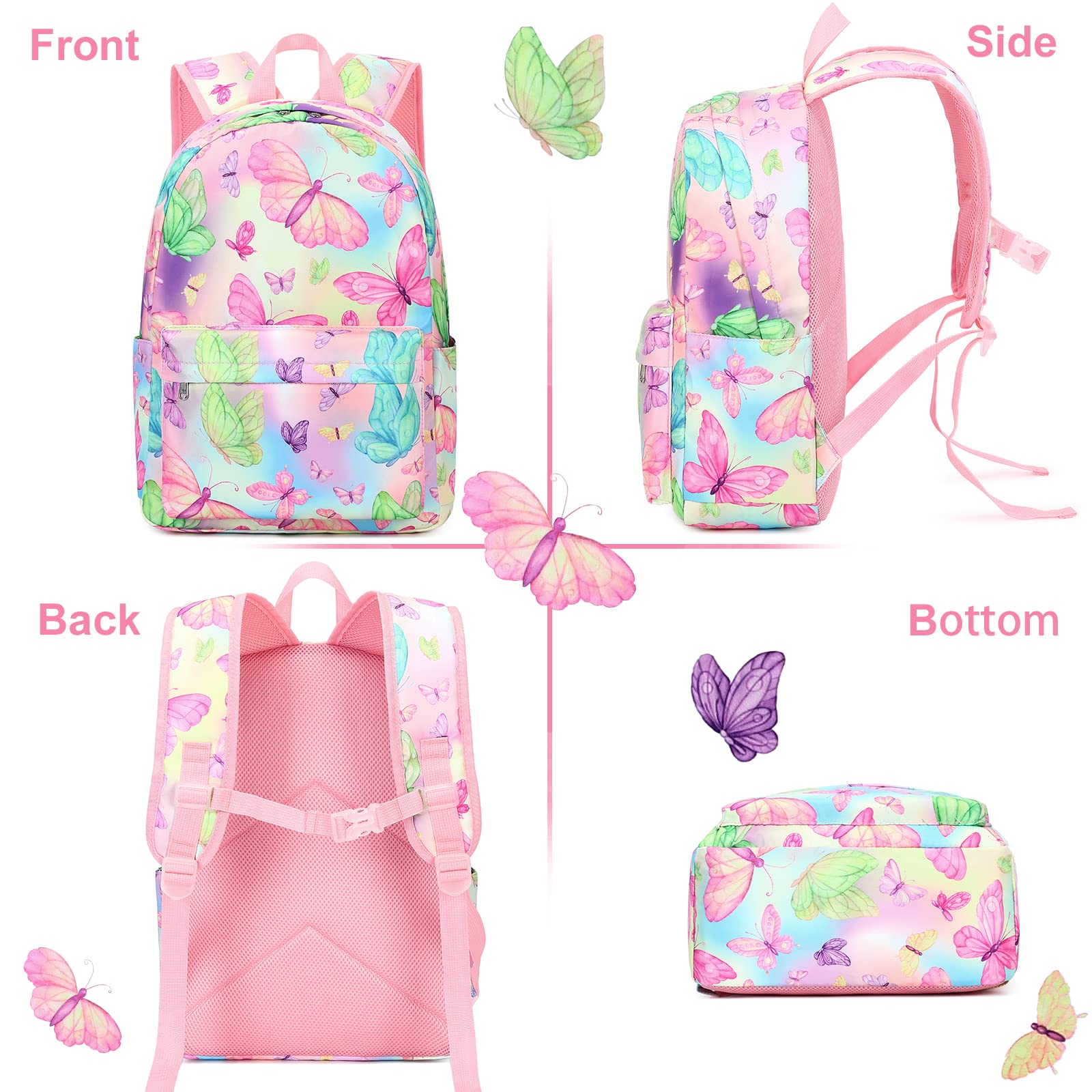 CAMTOP Girls Backpack with Lunch Box Set - Durable School Bookbag for Kids, Lightweight & Waterproof Backpack for School, Travel, and Outdoor Activities