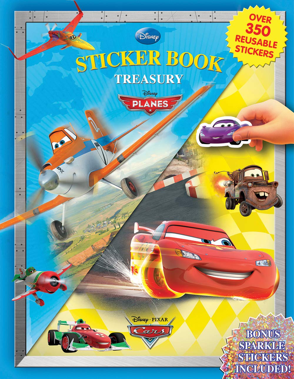 Disney Planes and Cars Sticker Book with 350+ Reusable Stickers - Fun Activity Book for Kids, Travel, Party Favors & Creative Play