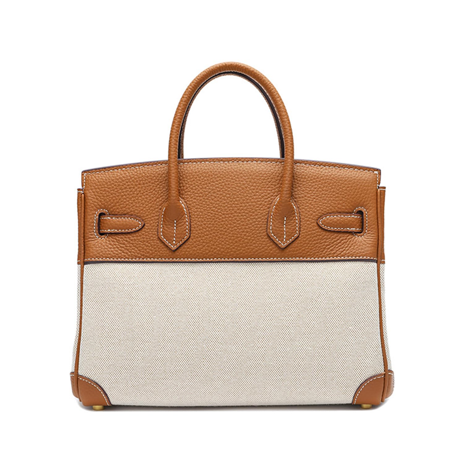 Stylish Women's Leather & Canvas Top Handle Satchel Purse - Adjustable Shoulder Strap Tote Handbag for Work, Travel & Everyday Use
