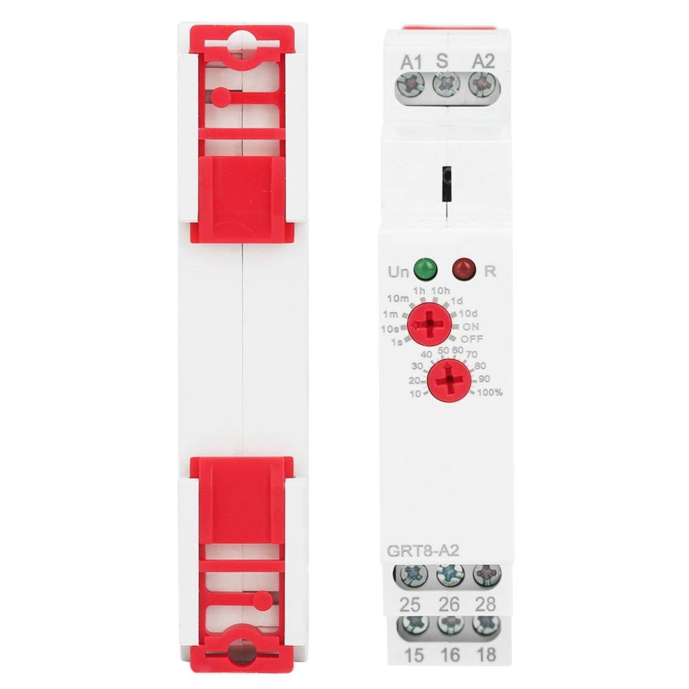 Keenso GRT8-A2 Timer Relay - DIN Rail Mount, 12V-240V AC/DC, Single Function Industrial Time Delay Relay for Automation Control | Perfect for HVAC Systems, Motor Controls & Industrial Machinery