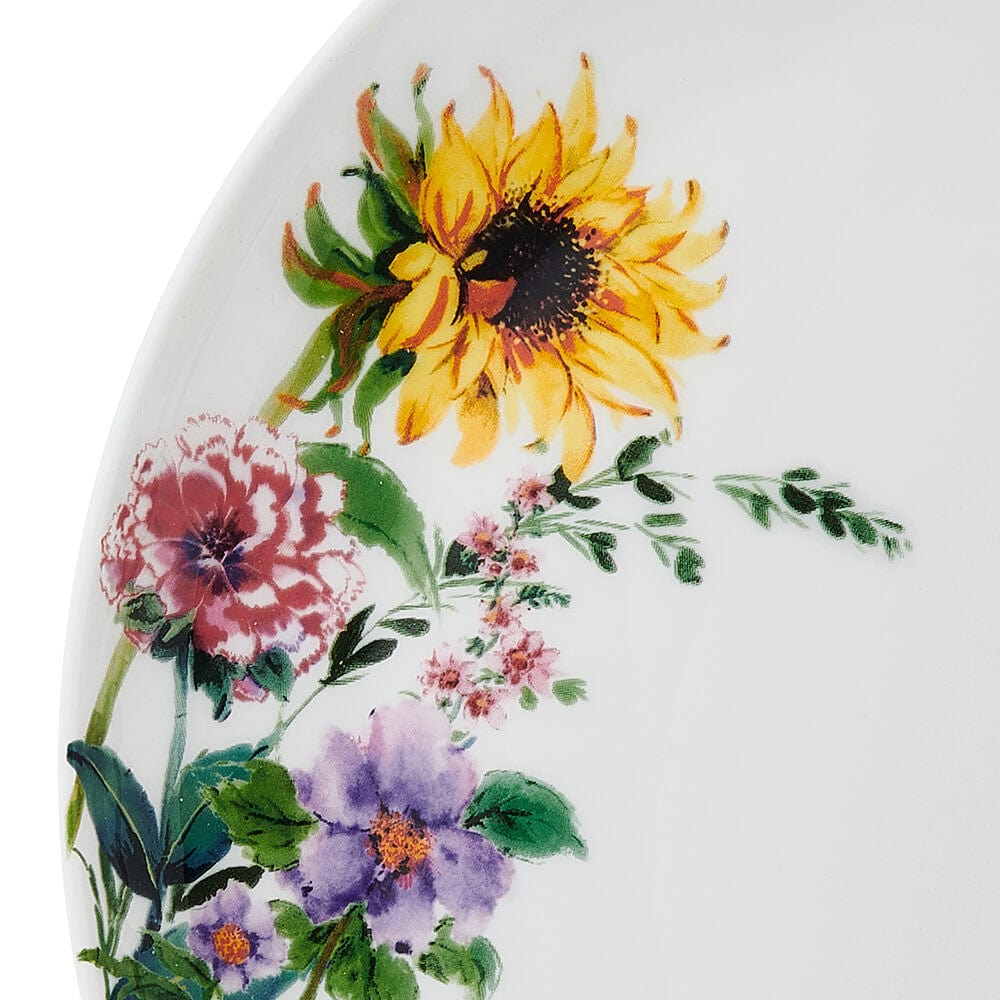Garden of Petals 12-Piece Dinnerware Set - Porcelain Tableware Service for 4, Elegant Dinner Plates, Salad Plates, Bowls & Mugs - Perfect for Family Dinners, Holiday Entertaining & Restaurant-Style Dining