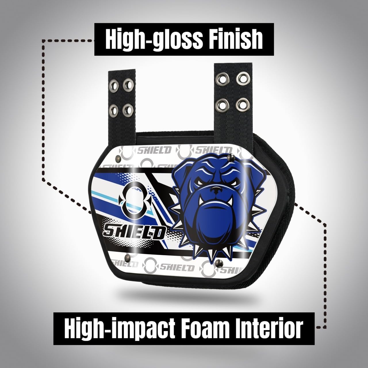Danger Dog Football Back Plate - Protective Lower Back Pads for Football Players | Rear Protector Shield for Contact Sports | Perfect for Tackling, Blocking & Game Safety