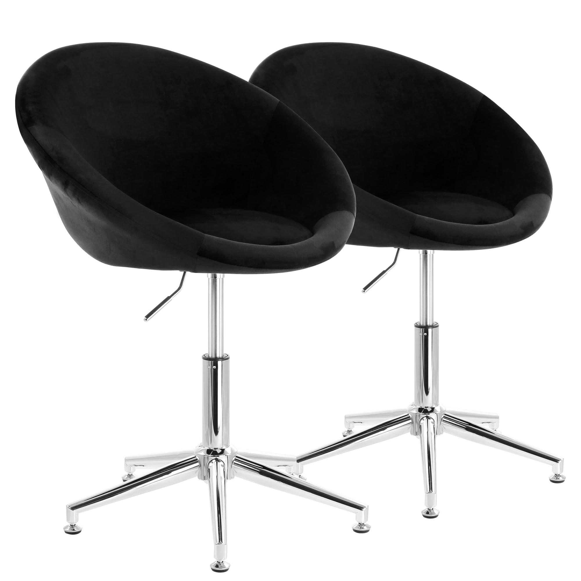 Elama BLK 360 Swivel Rolling Office Chair with Lumbar Support - Ergonomic Mesh Back & Adjustable Height - Black Executive Chair for Home & Office Workspace