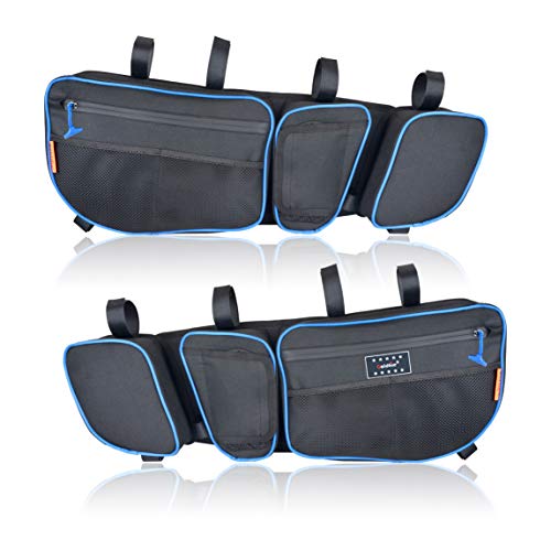 Blue Piping Maverick X3 Front Upper Door Bags