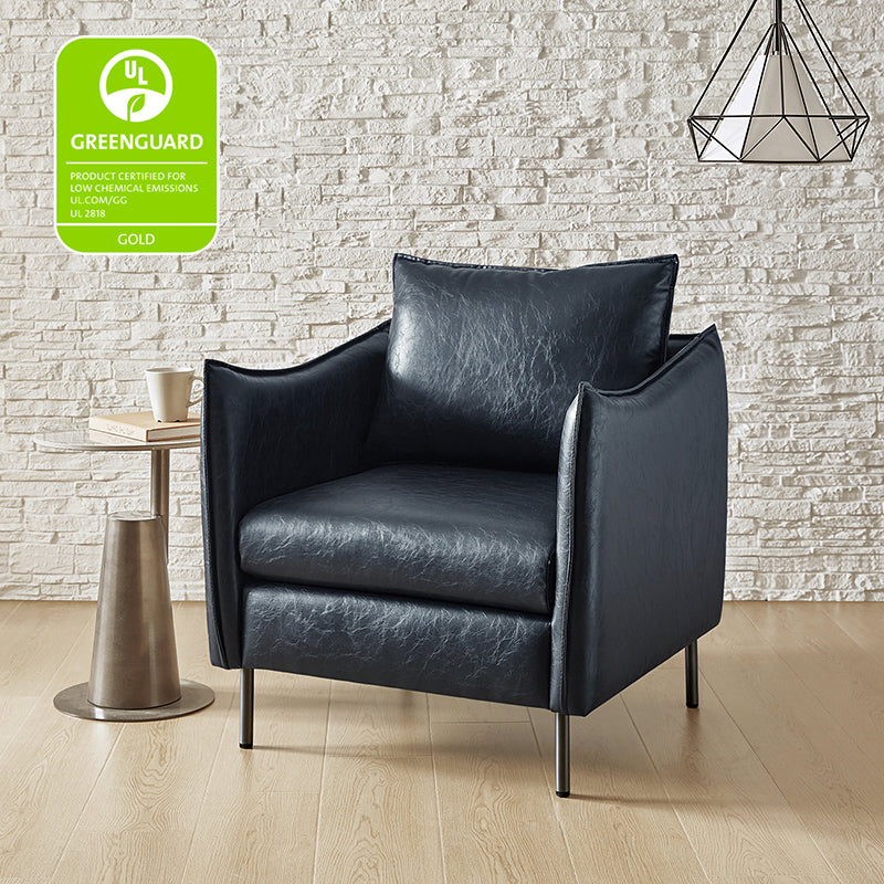 Felix Faux Leather Armchair - Modern PU Leather Accent Chair for Living Room, Office & Lounge - Comfortable Mid-Century Style Seating for Home Decor
