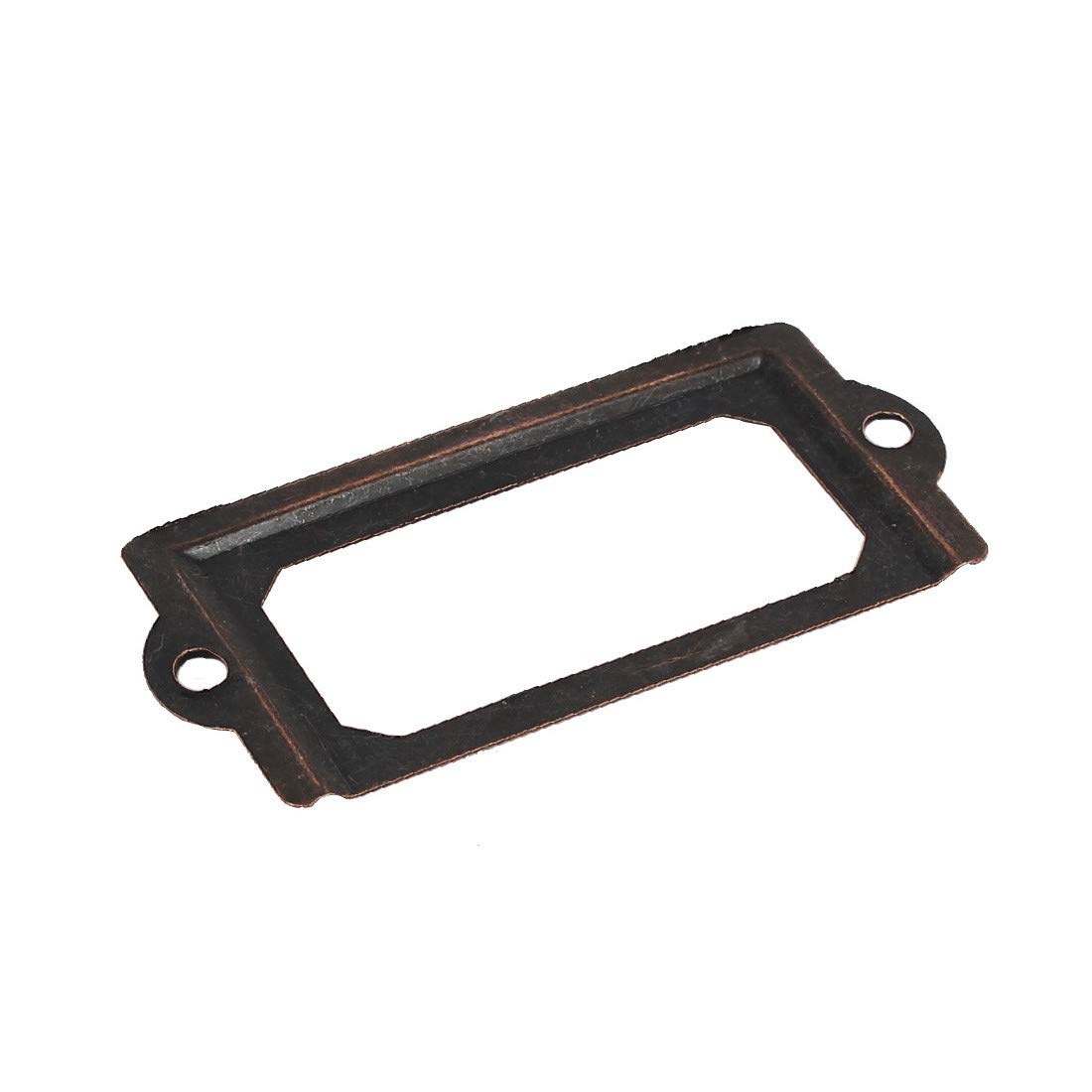 Premium Iron Label Holder Frame - 70mm x 33mm Copper Tone (80pcs) - Durable Pharmacy & Office Drawer Organizer for Reliable Tagging & Labeling - Perfect for Medical Cabinets, Retail Displays & Home Organization