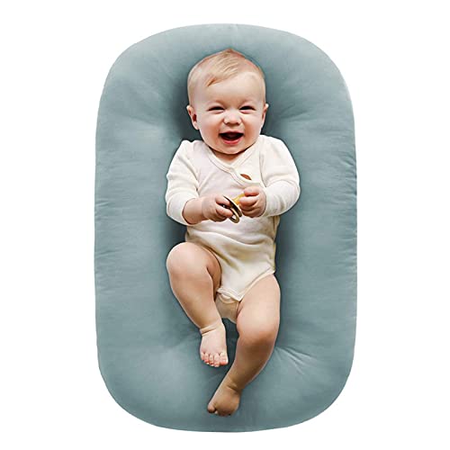 **Baby Lounger & Infant Nest - Soft Co-Sleeping Bed for Newborns 0-24 Months | Breathable & Portable Baby Lounger Pillow | Perfect for Nursery, Travel & Playtime (Blue)**
