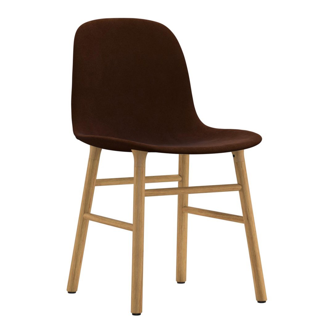 Modern Upholstered Form Chair with Solid Wood Legs - Comfortable Lounge Chair for Living Room, Bedroom, or Office