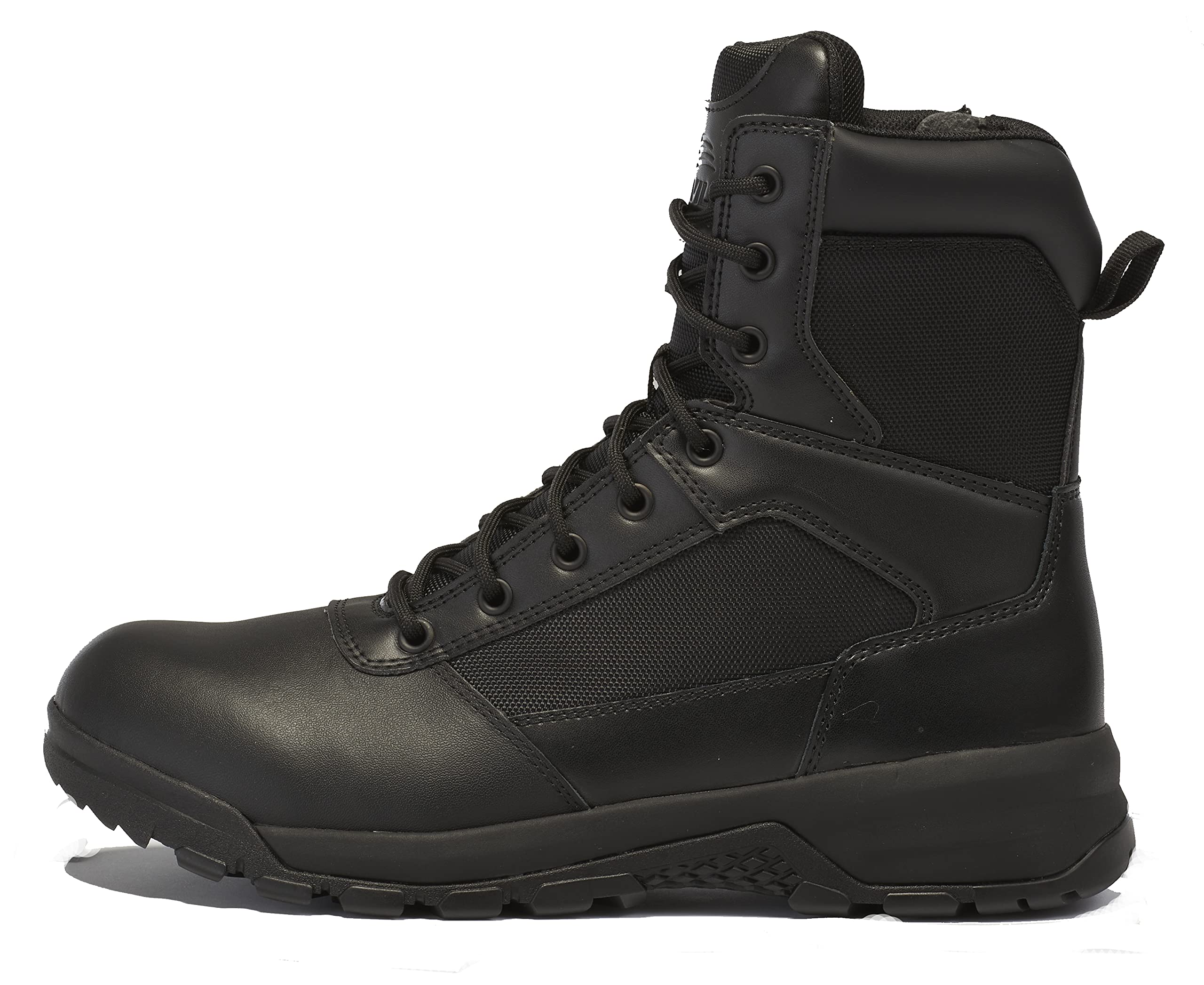 Belleville 8 Inch Lightweight Waterproof Tactical Boots for Men - Side Zip Combat Boots for Police, Military, EMS & Security | Durable Black Work Boots for Outdoor, Hiking & Law Enforcement Duty
