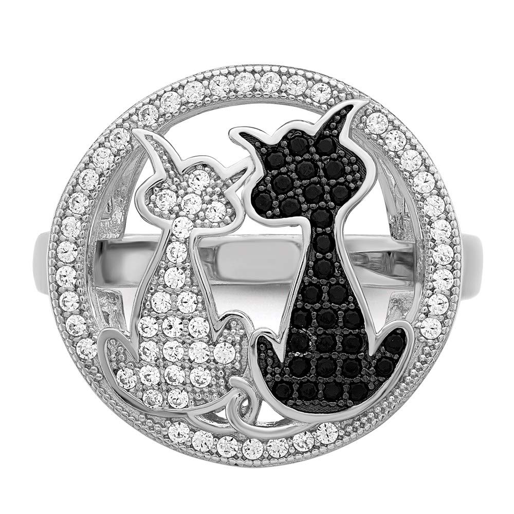925 Sterling Silver Cubic Zirconia Cat Ring for Women - Sparkling Ember Design Fine Jewelry Gift for Her, Perfect for Birthday, Anniversary & Valentine's Day