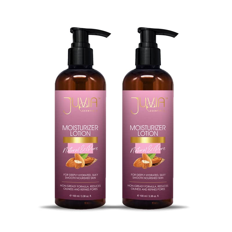 Juvia Essentials Hydrating Moisturizer Lotion 100ml - 2 Pack Skincare Set for Dry & Sensitive Skin | Daily Face & Body Moisturizer for Women & Men | Perfect for Home, Office & Travel Use