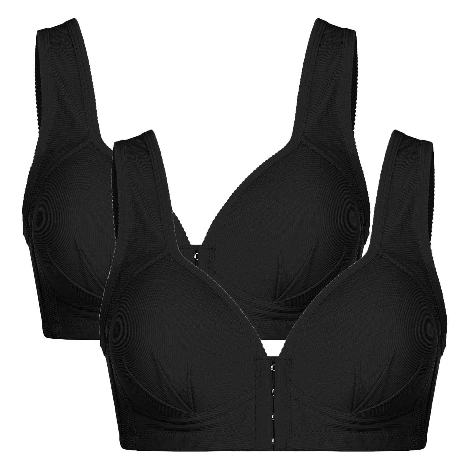 Plus Size Front Closure Push Up Bras for Women - Wide Strap Full Coverage Underwire Support Bra - Comfortable Everyday Wear for Work, Yoga & Special Occasions