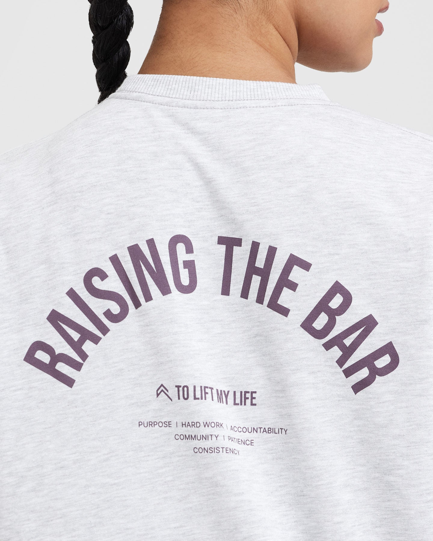 Raising The Bar Graphic Unisex Long Sleeve T-Shirt | Light Grey Marl | Casual Streetwear for Men & Women | Perfect for Everyday Wear, Gym & Outings