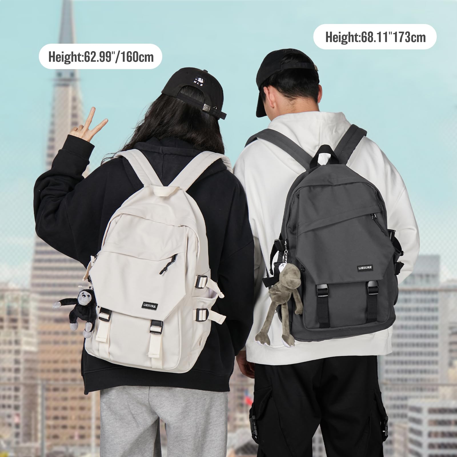 Lightweight Water-Resistant School Backpack for Men & Women - Casual Daypack, College Laptop Bag, Travel Rucksack & Sports Bookbag for High School & Middle School Students (White) - Perfect for Daily Commute, Campus Life & Outdoor Activities