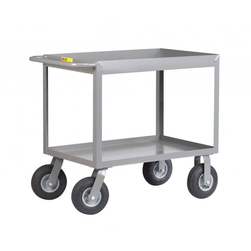 Heavy Duty Cushion Load Deep Shelf Truck with Pneumatic Wheels - Ideal for Warehouse, Retail, and Industrial Storage Solutions