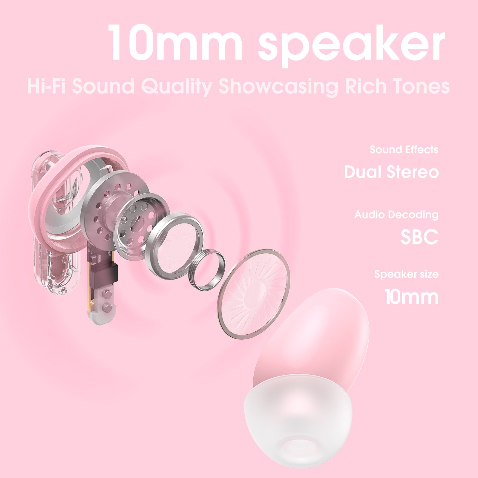 ONIKUMA T5 Wireless Bluetooth Earbuds with Noise Cancellation, Hi-Fi Stereo Sound for Running, Gym, Workout, and Commuting - Perfect for Sports & Travel