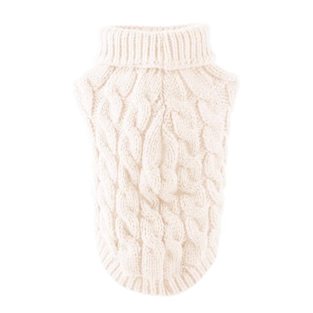 Academyus Pet Small Dog Cat Chihuahua Sweater - Warm Knit Winter Clothes for Puppies & Kittens - Cozy Outfit for Cold Weather Walks & Indoor Comfort