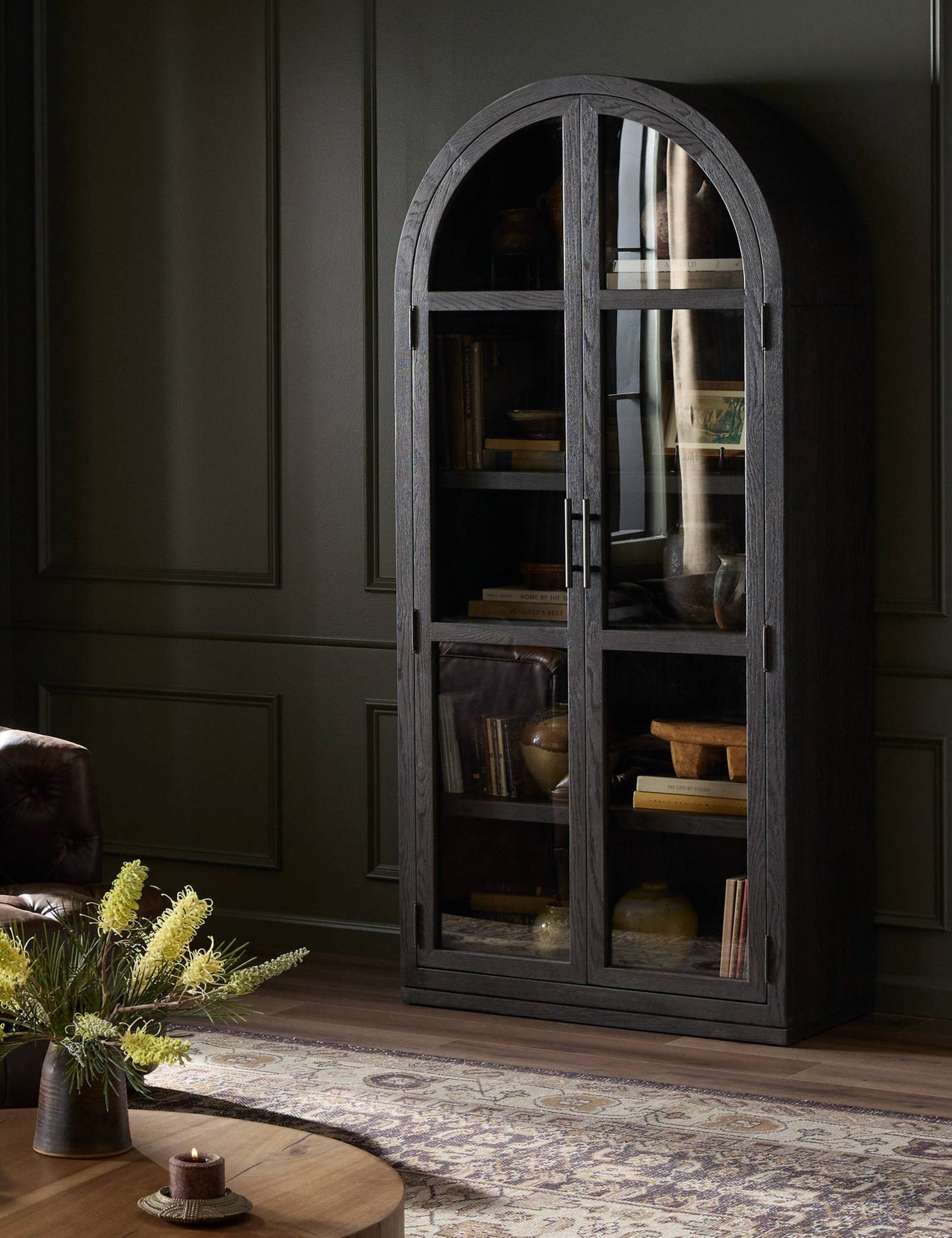 Stylish Capitola Curio Cabinet - Glass Display Cabinet for Collectibles & Home Decor - Perfect for Living Room, Dining Room or Office Display