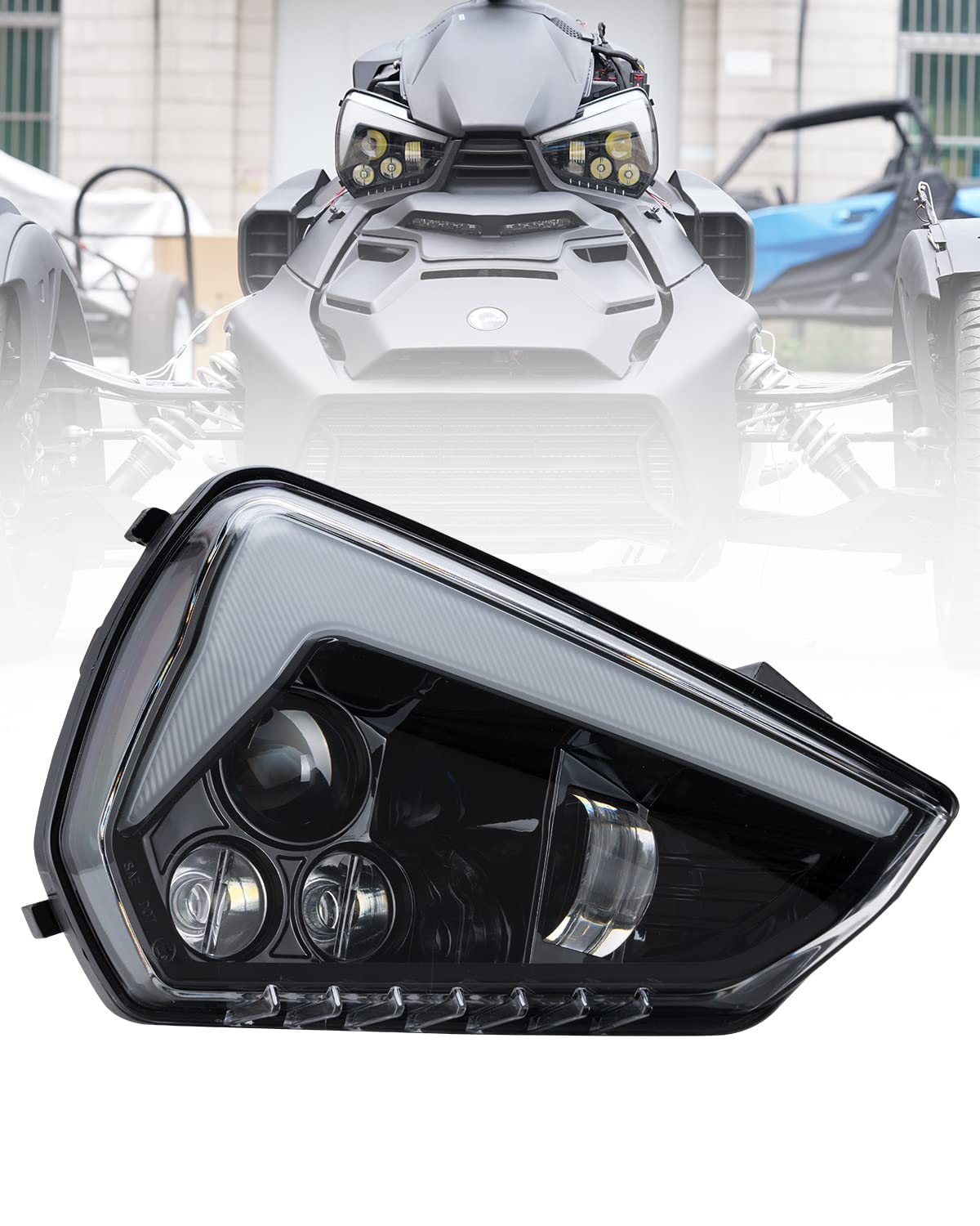 Can-Am Ryker LED Headlights - High/Low Beam & Turn Signal Lights for Ryker 600, 900 Sport & Rally Edition (2PCS) | UTV PRO Front Light Accessories | Off-Road, Night Riding & Adventure Use