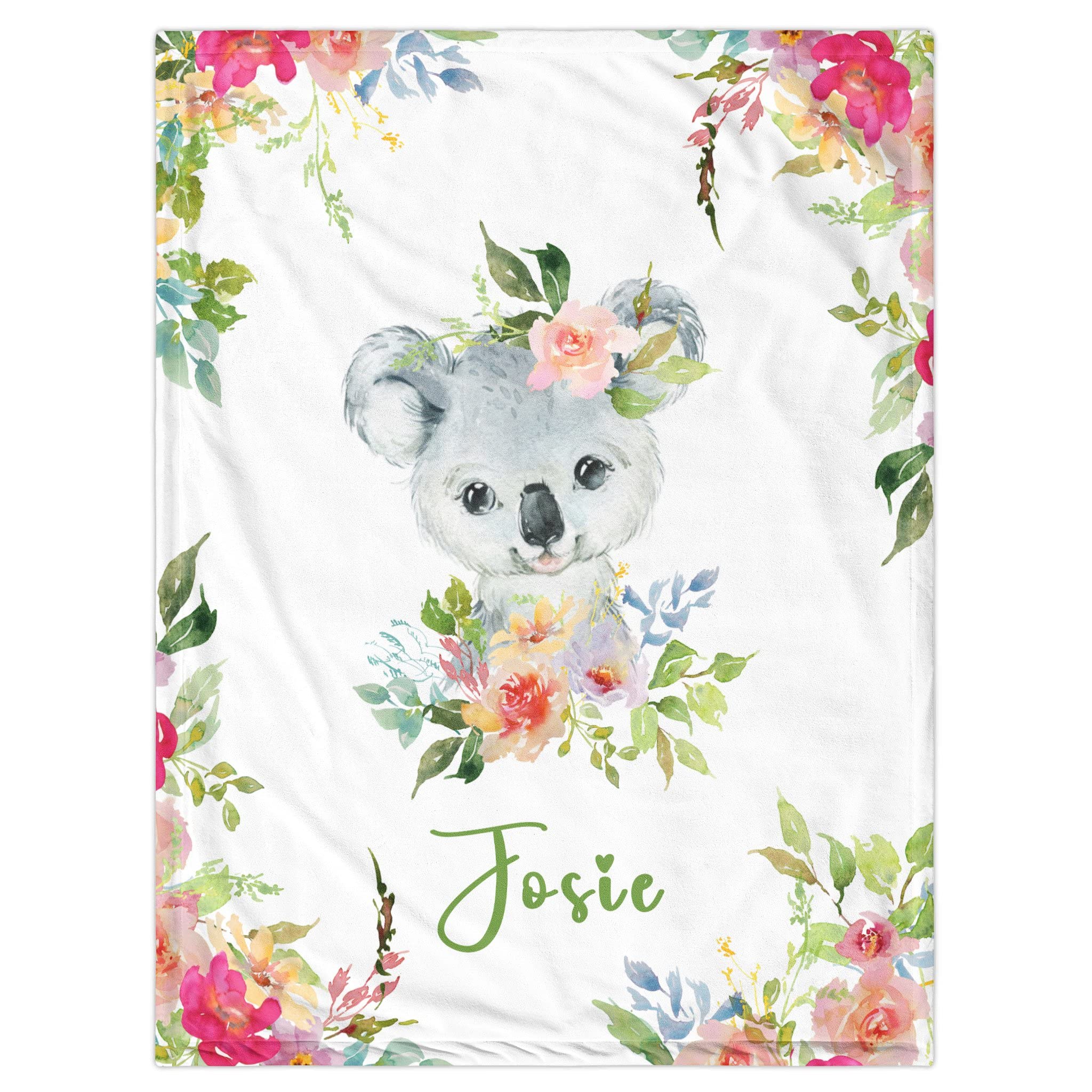 Personalized Baby Blankets for Girls & Boys - Custom Name Blanket with Super Soft Koala Design | Perfect Gift for Newborns, Infants & Kids | Ideal for Nursery, Stroller, Travel & Photo Shoots