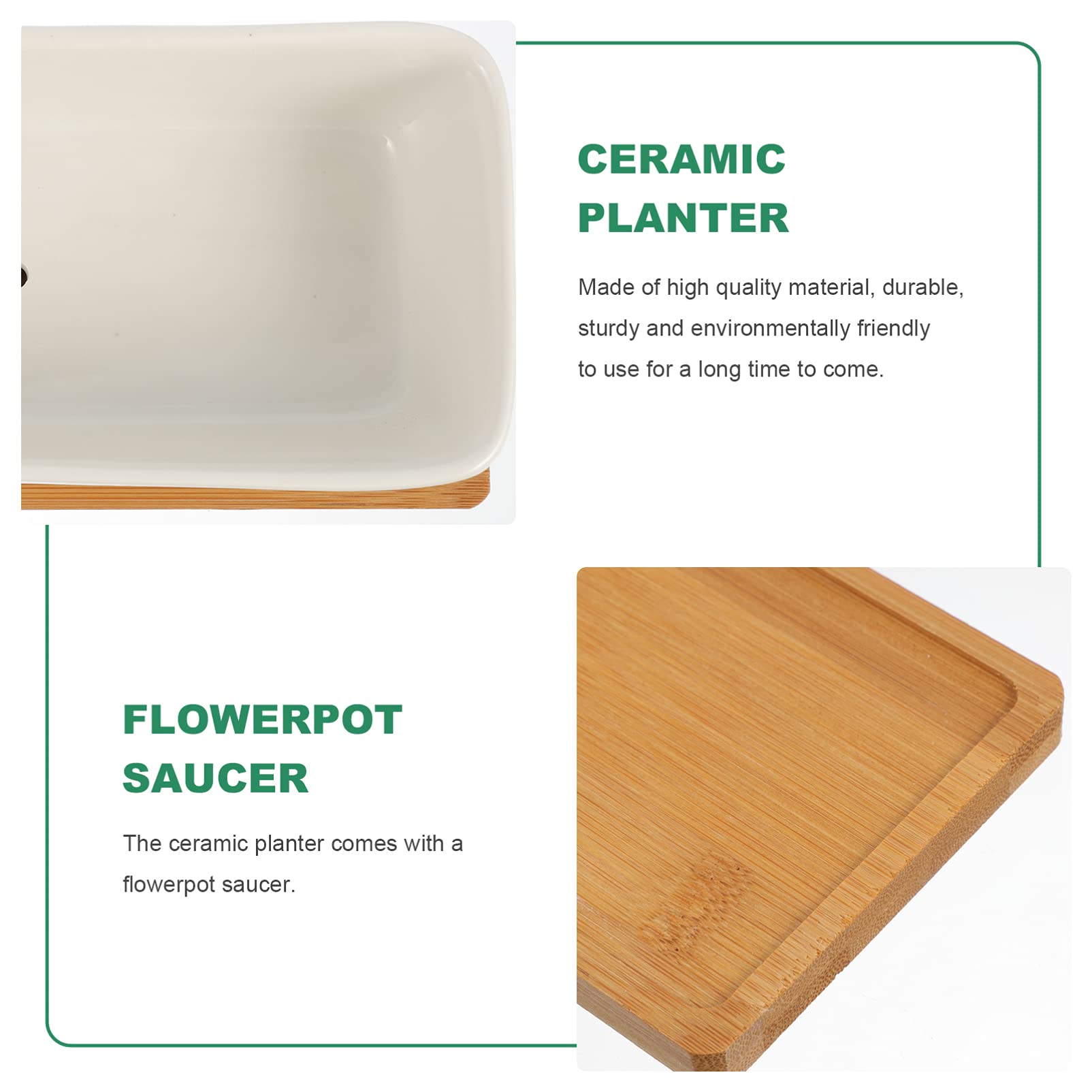 Happyyami 2 Pack Decorative Ceramic Flower Pots with Drainage Trays - Indoor Planters for Succulents, Herbs & Small Plants - Perfect for Home, Office & Windowsill Decor