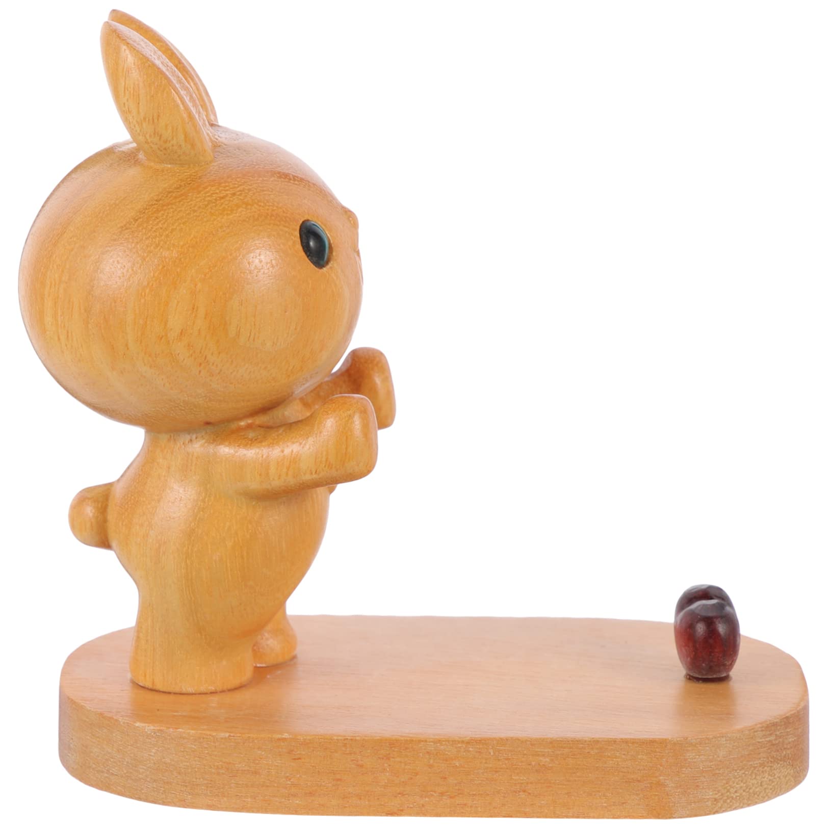 3-Pack Wooden Rabbit-Shaped Phone Stand - Portable Desktop Cell Phone Holder for Home, Office, and Travel Use