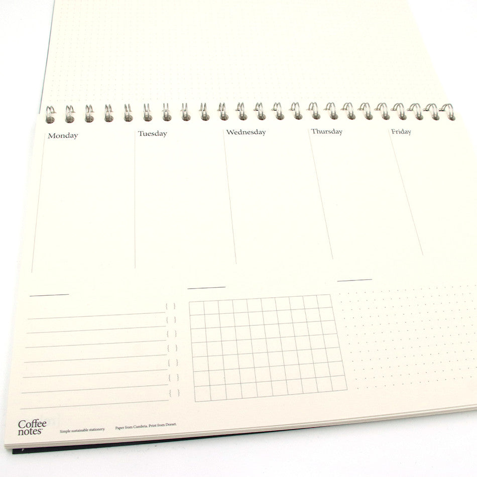 Coffeenotes Planner A4 5-Day Kraft Paper Notebook - Weekly & Monthly Organizer for Work, School & Productivity | Perfect for Office, Study & Daily Planning