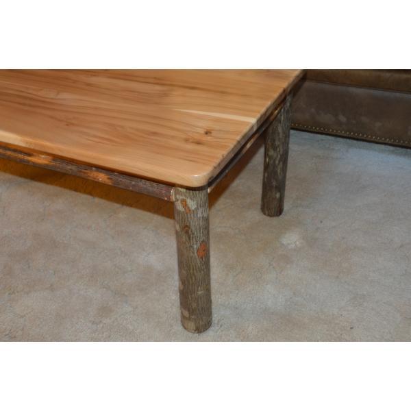 Solid Hickory Wood Coffee Table - Rustic Farmhouse Style Living Room Furniture for Home Decor & Relaxation