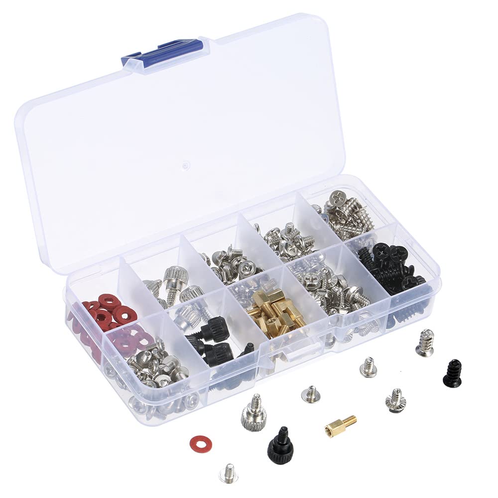 HUIOP 228PCS Computer Screw Kit - Premium PC Repair Screw Set for Case, Motherboard, GPU, HDD & Fan Maintenance | Essential Computer Building & Repair Tool Kit for DIY PC Assembly, Upgrades & Tech Support