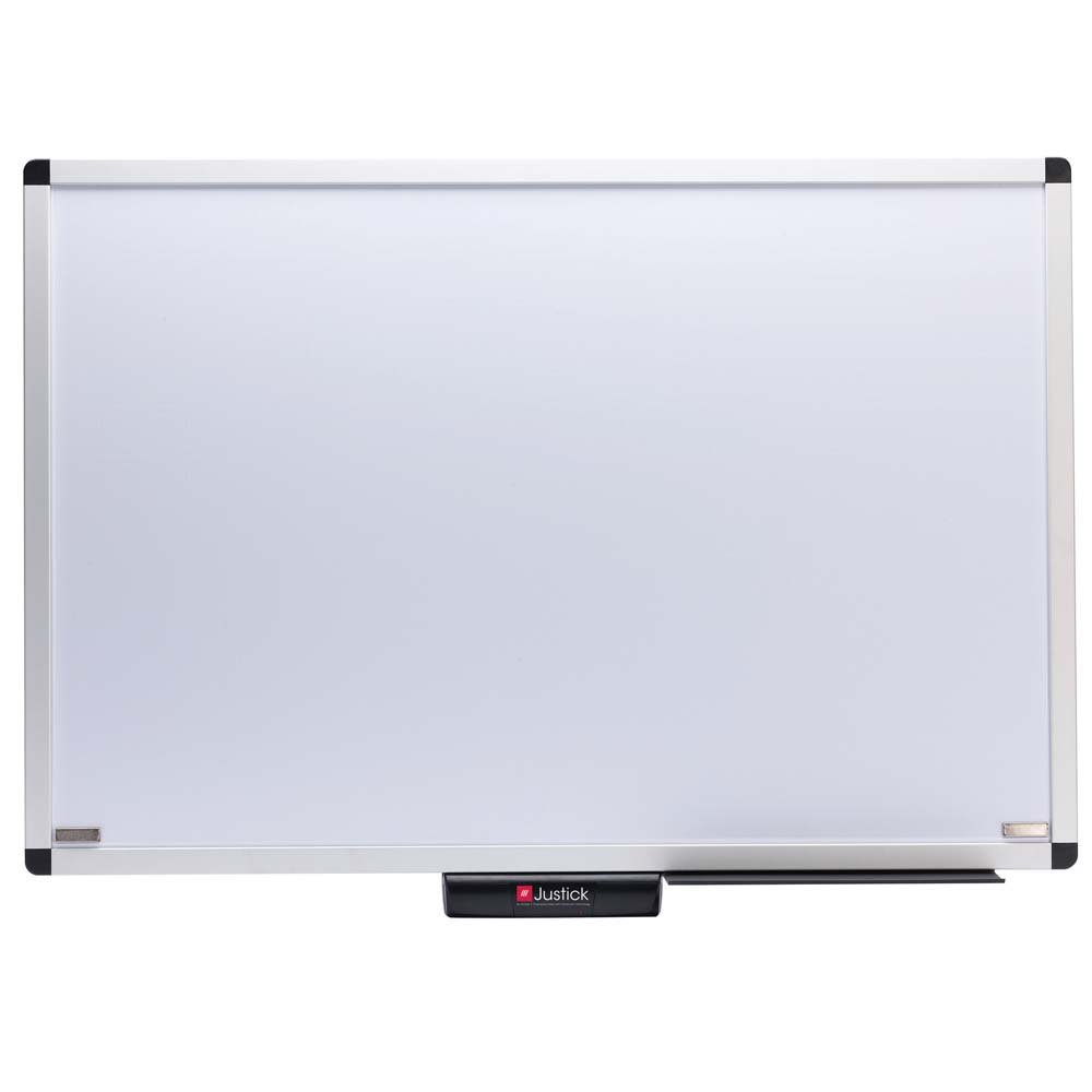 Justick by Smead - 36x24 Inch Premium Aluminum Frame Dry Erase Board with Clear Overlay & Electro Surface Technology - White Magnetic Whiteboard for Office, Classroom or Home Use (Model 02571)