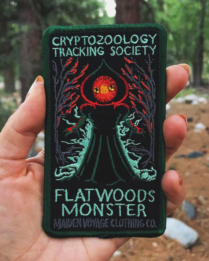 Flatwoods Monster Cryptozoology Embroidered Patch - UFO Alien Mystery Enthusiast Gift for Jackets, Hats & Backpacks - Perfect for Cosplay, Conventions & Collectors