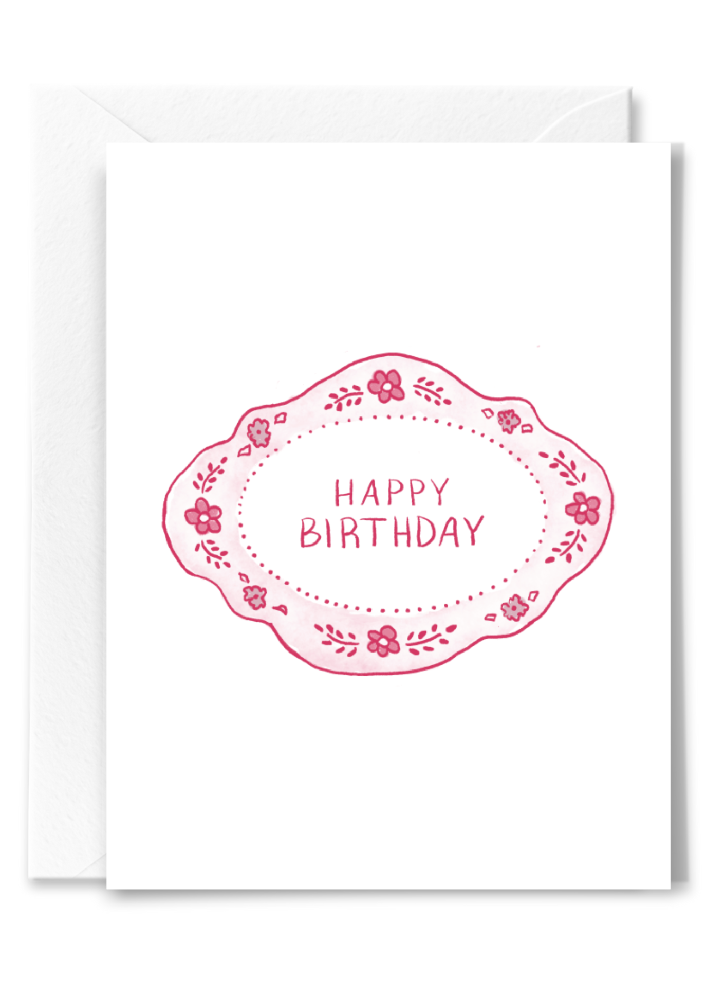 Elegant Pink Floral Frame Birthday Card - Handmade Greeting Card for Women, Friends & Family - Perfect for Birthdays, Anniversaries & Special Occasions