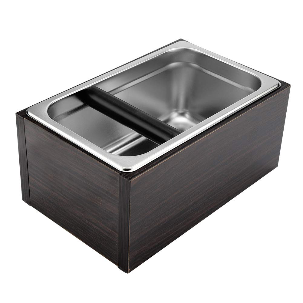 Stainless Steel Coffee Grounds Container - Durable Knock Box with Handle for Espresso & Coffee Waste - Perfect for Home Baristas & Coffee Maker Accessories | Kitchen Countertop & Coffee Station Essential