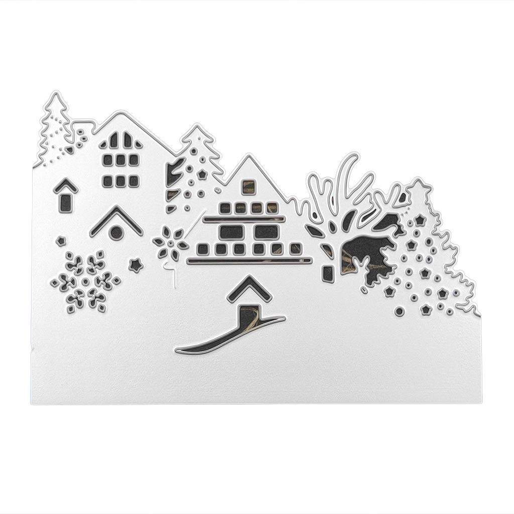 Christmas Snow House Metal Cutting Dies for DIY Scrapbooking, Card Making, Paper Crafts - Perfect for Holiday Cards, Gift Tags & Home Decor