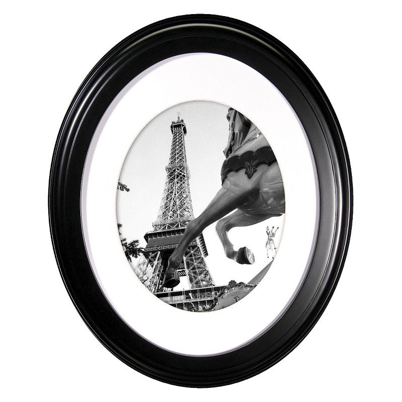 5 x 7 Inch Oval Picture Frame - Black Wooden Photo Frame for Wall or Tabletop Display - Perfect for Family Photos, Wedding Pictures & Home Decor