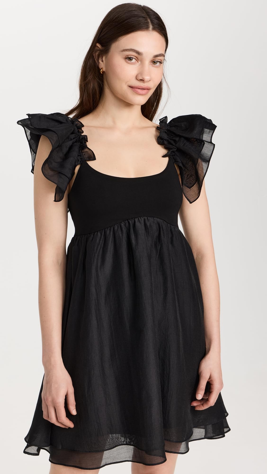 Endless Rose Women's Organza Sleeve Mini Dress - Elegant Floral Print Party Dress for Wedding, Cocktail & Evening Events