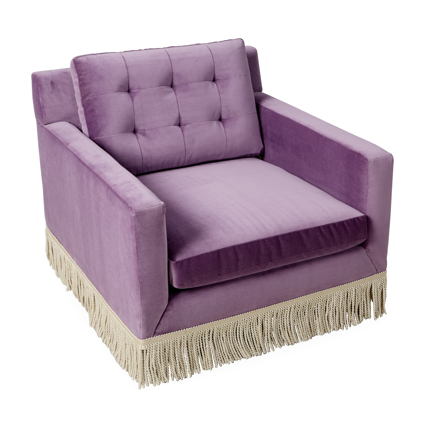 Wright Lounge Chair with Bullion Fringe - Mid-Century Modern Accent Chair for Living Room, Bedroom, or Office - Perfect for Relaxing and Stylish Home Decor