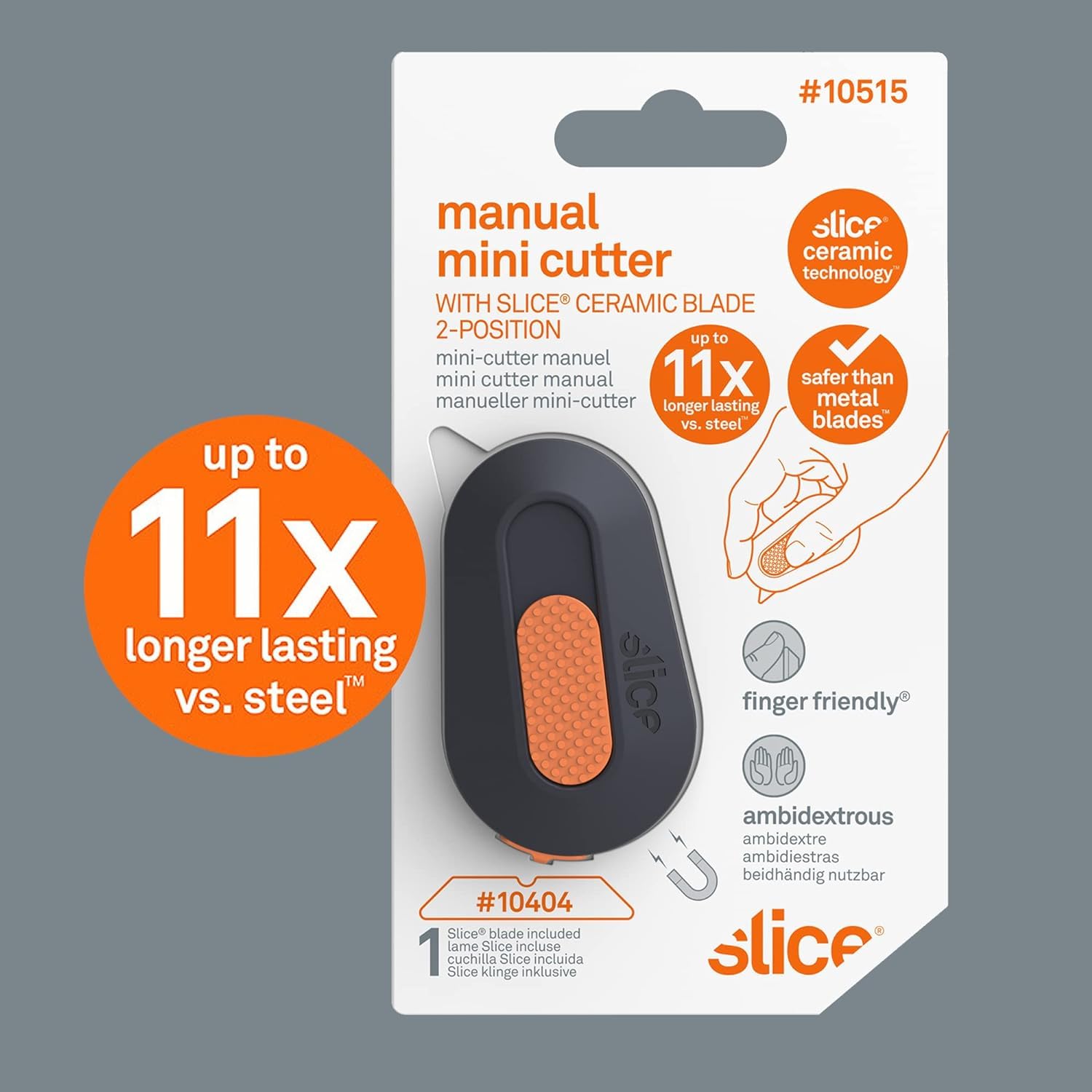 Slice Mini Box Cutter - Manual Retractable Ceramic Blade (11x Longer Lasting than Metal) | Keychain Box Opener 2-Pack | Perfect for Home, Office & Warehouse Use | Safe Package Opening Tool for Amazon, eBay & E-commerce Sellers