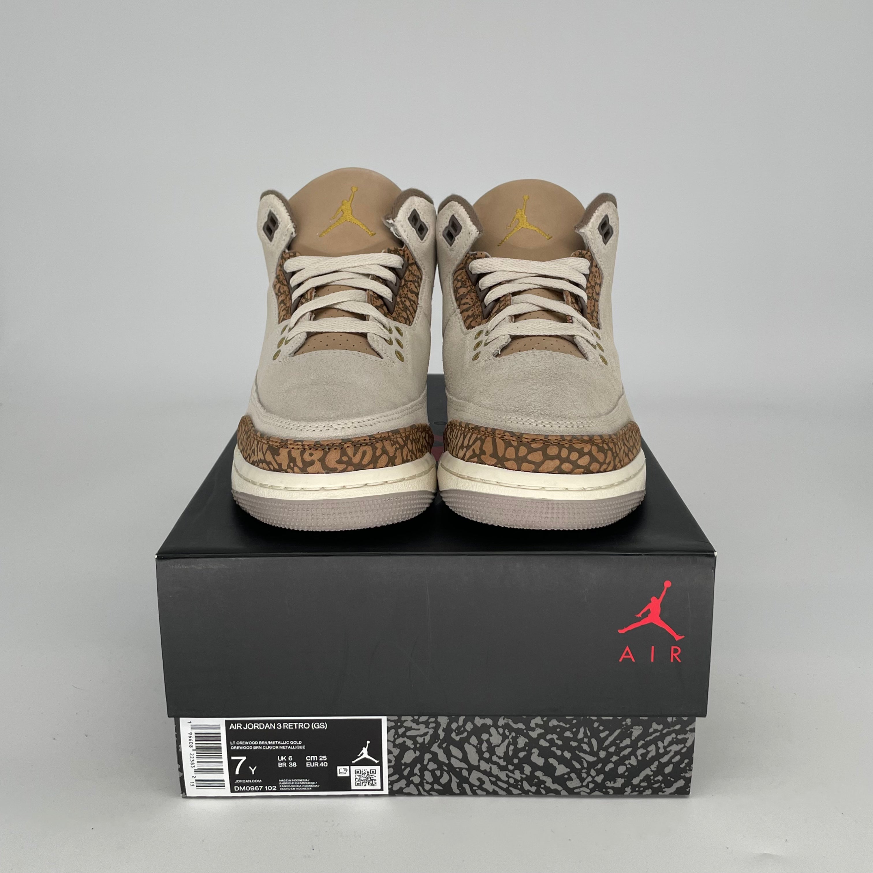 Original Air Jordan 3 Palomino Retro Sneakers - Size 7/8.5W (DM0967-102) - Men's/Women's Basketball Shoes for Casual Wear & Street Style