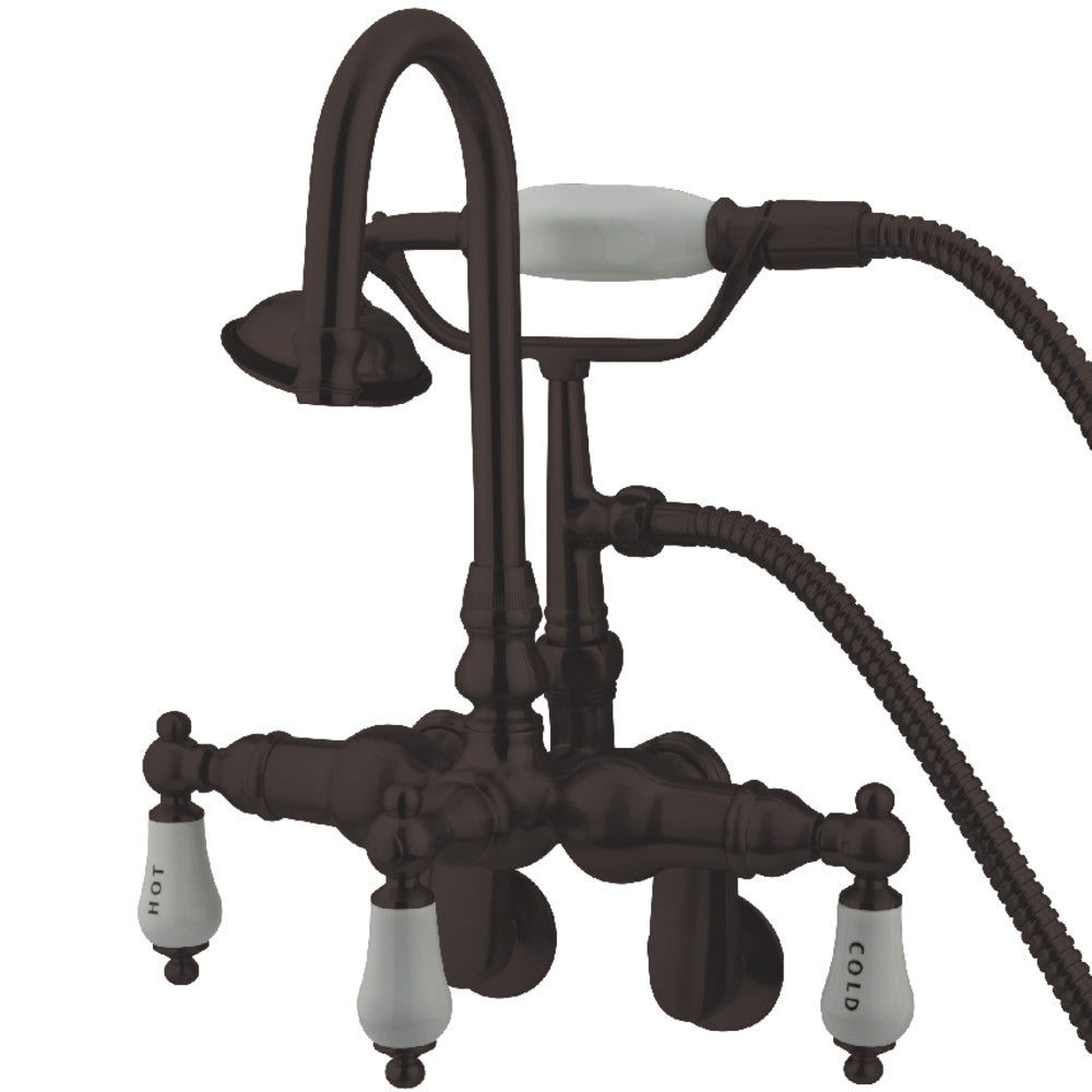 Kingston Brass CC303T8 Vintage Adjustable Wall Mount Tub Faucet - Classic Bathroom Fixture for Clawfoot & Freestanding Tubs, Perfect for Vintage & Farmhouse Style Bathrooms