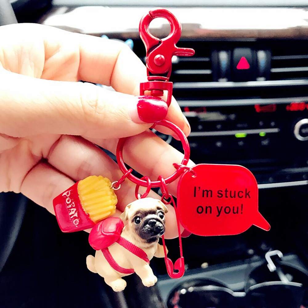 Adorable Puppy Dog Keychain - Cute Pet Accessory for Backpacks, Handbags & School Bags | Perfect Gift for Dog Lovers & Kids (Home, Office, Travel Use)