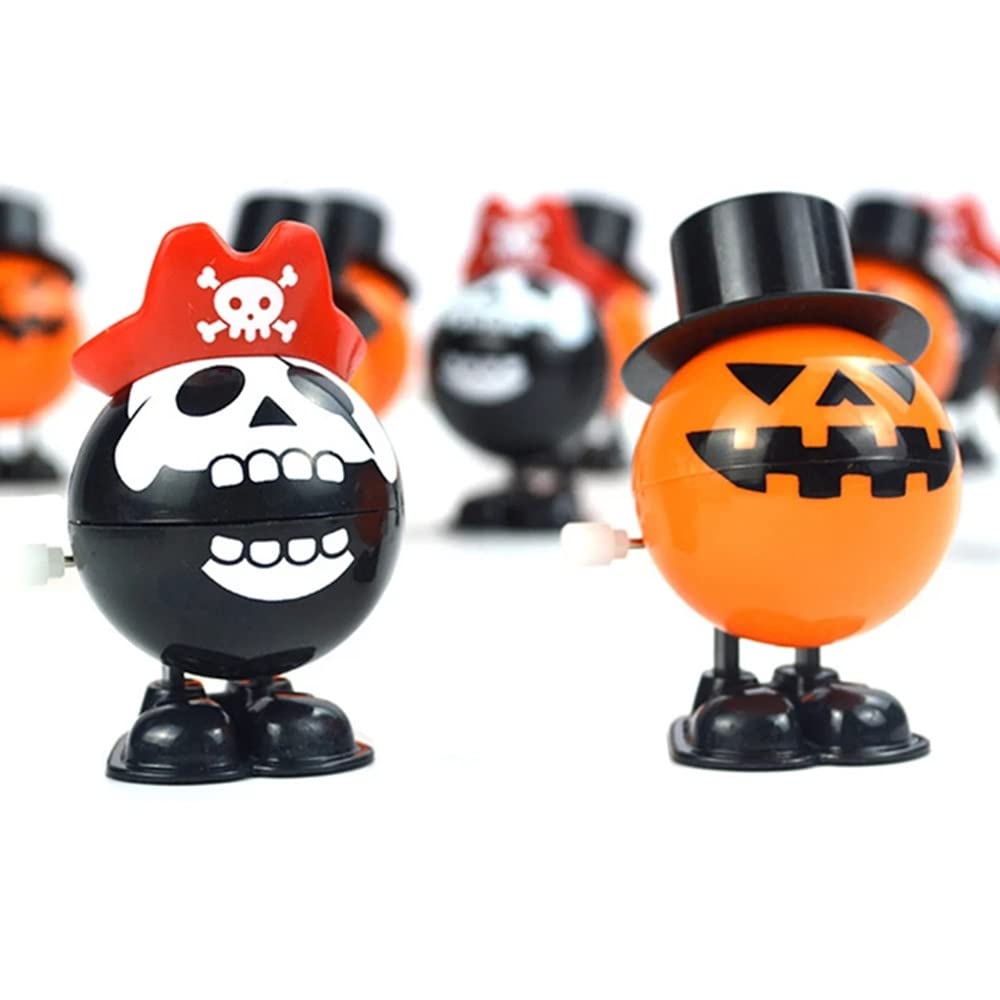 2Pcs Halloween Wind-Up Jumping Pumpkin Pirate Toys - Fun Plastic Clockwork Toys for Kids, Cool Children's Gift | Perfect for Halloween Parties, Trick-or-Treat Favors & Holiday Playtime