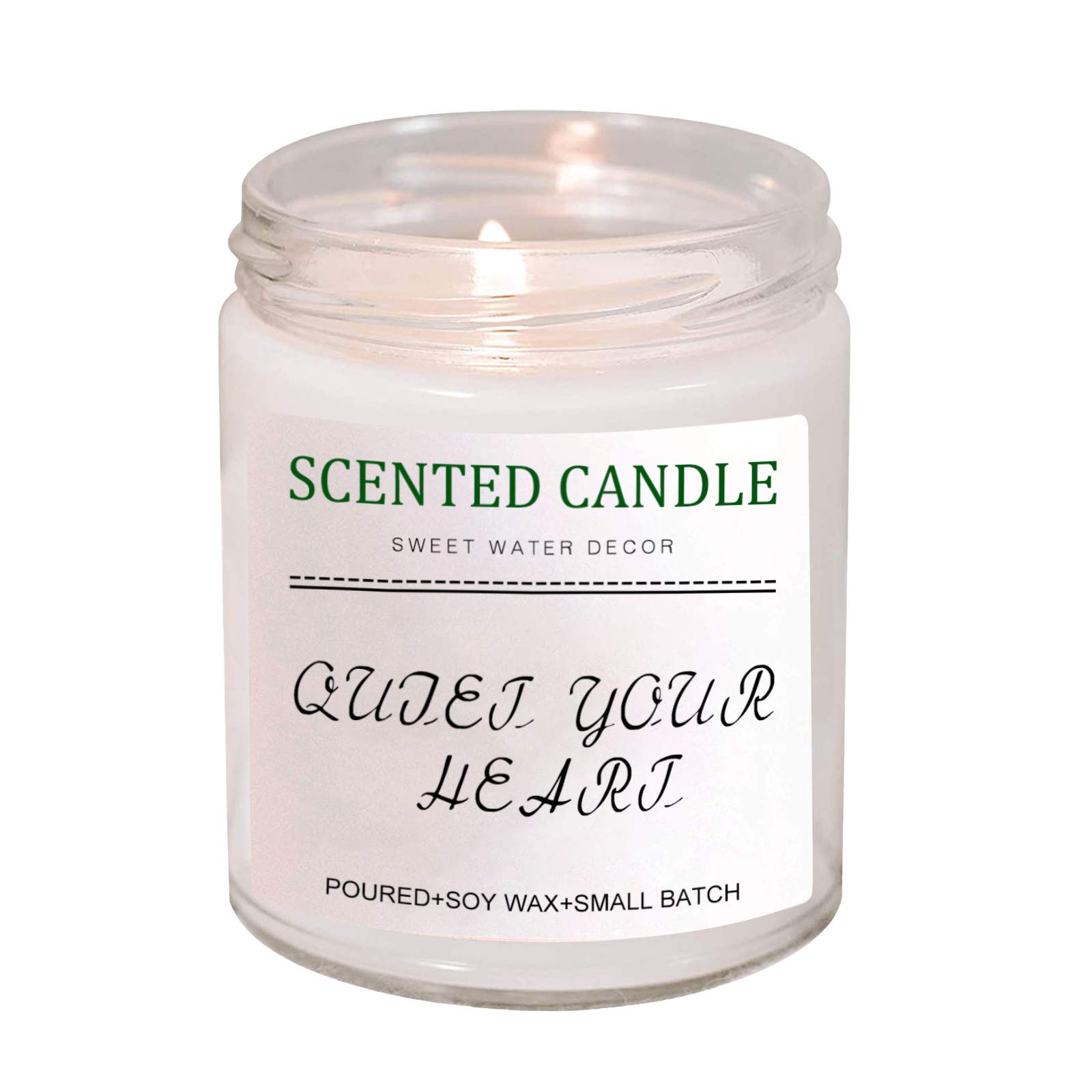 Handmade DIY Scented Soy Wax Candle - Smokeless, Romantic Aroma for Meditation, Yoga & Relaxation - Natural Chakra Balancing Healing Candle for Home Decor & Gifts (White)
