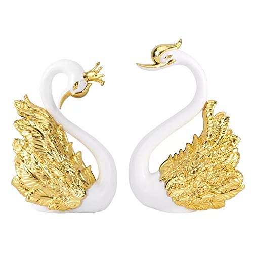 2 Pcs Romantic Crown Swan Cake Toppers - Elegant Flamingo Cake Decorations for Birthday & Wedding Desserts - Perfect for Baking, Party, and Special Event Decorations