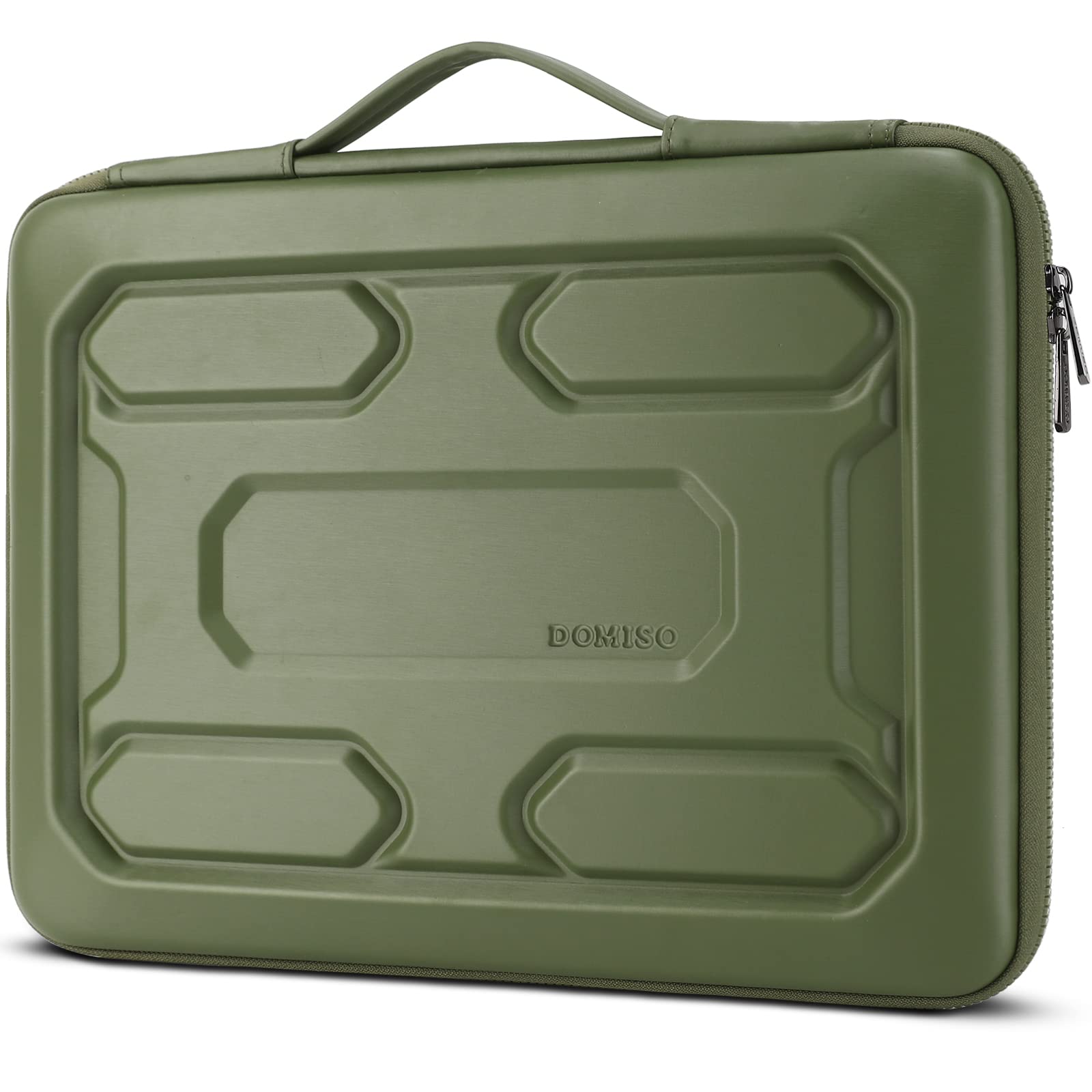 DOMISO 13.3 Inch Shockproof Waterproof Laptop Sleeve with Handle - Protective EVA Case for 13-13.3 Inch Notebooks, MacBook Air/Pro, Dell XPS 13, ASUS, HP (Green) - Perfect for Travel, School & Office Use